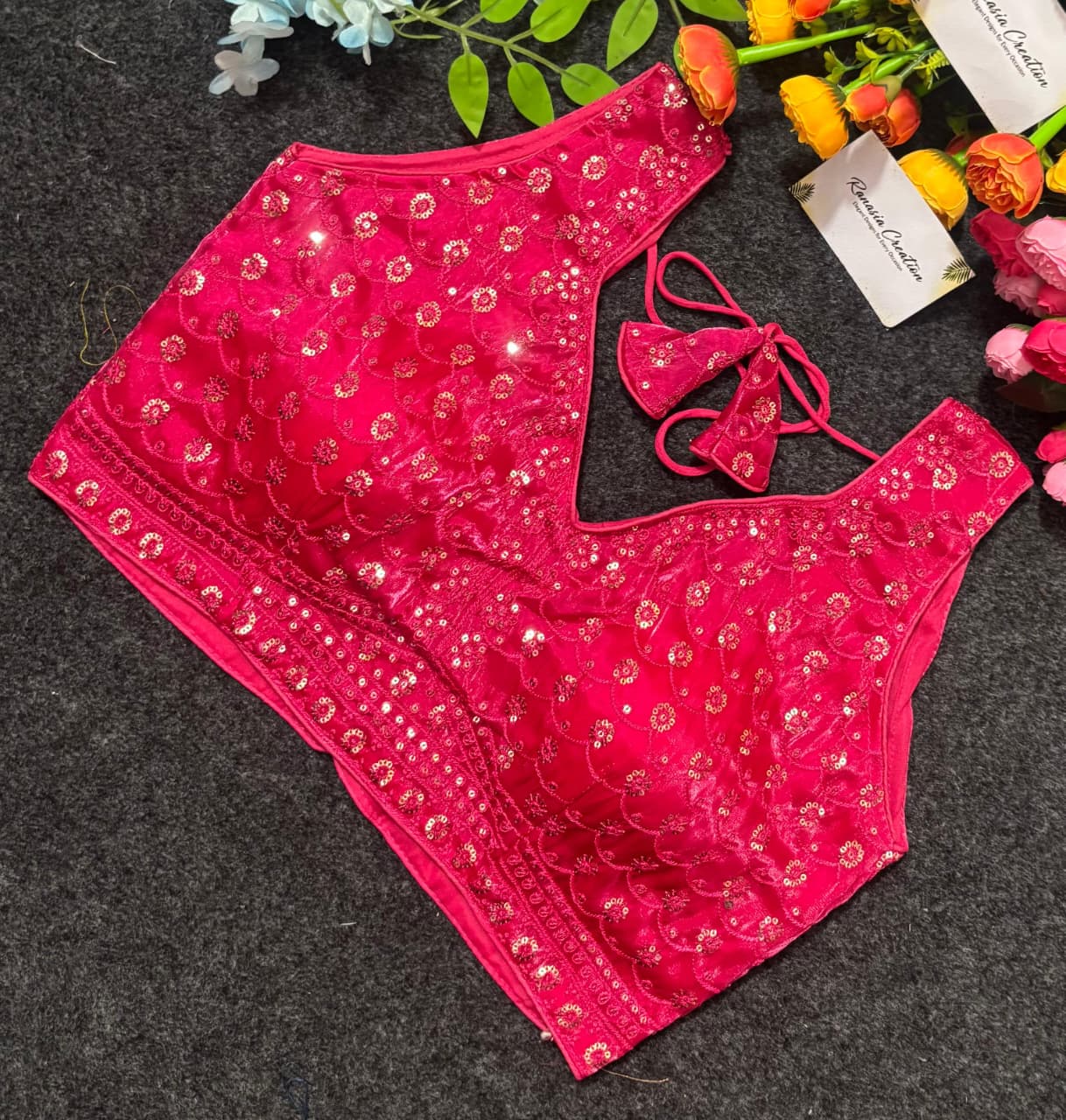Mirror Work Kedia Blouse