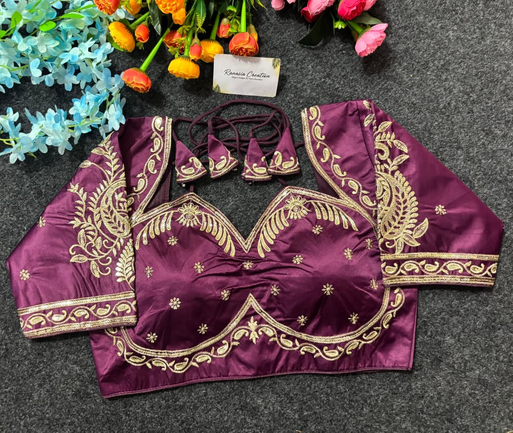 Kalamkari Print Wrap Top view 3