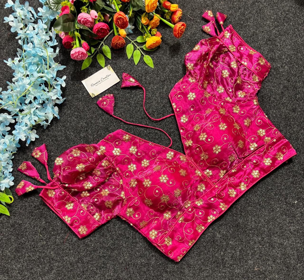 Velvet Embroidered Blouse